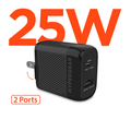HyperGear SpeedBoost 25W USB-C + 12W USB Fast Wall Charger