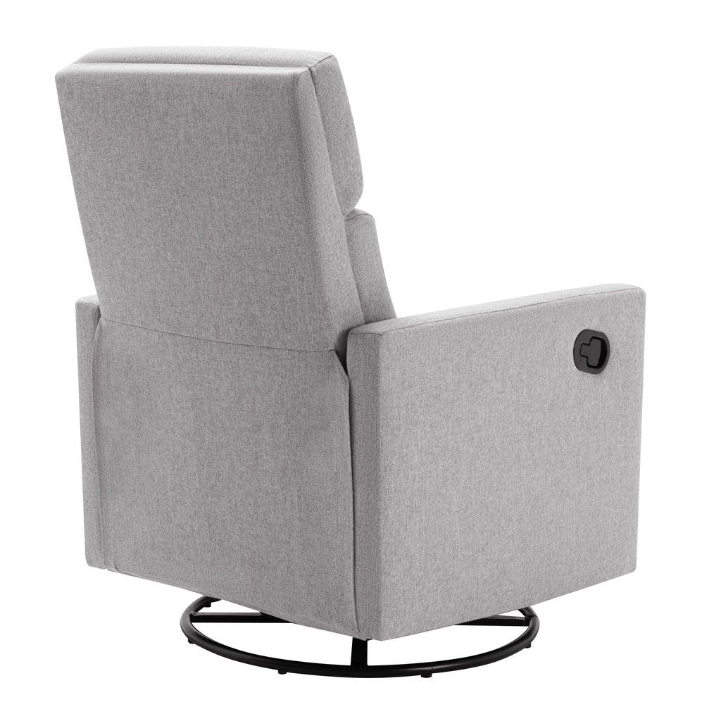 Modern Upholstered Swivel Glider Rocker Recliner – Gray