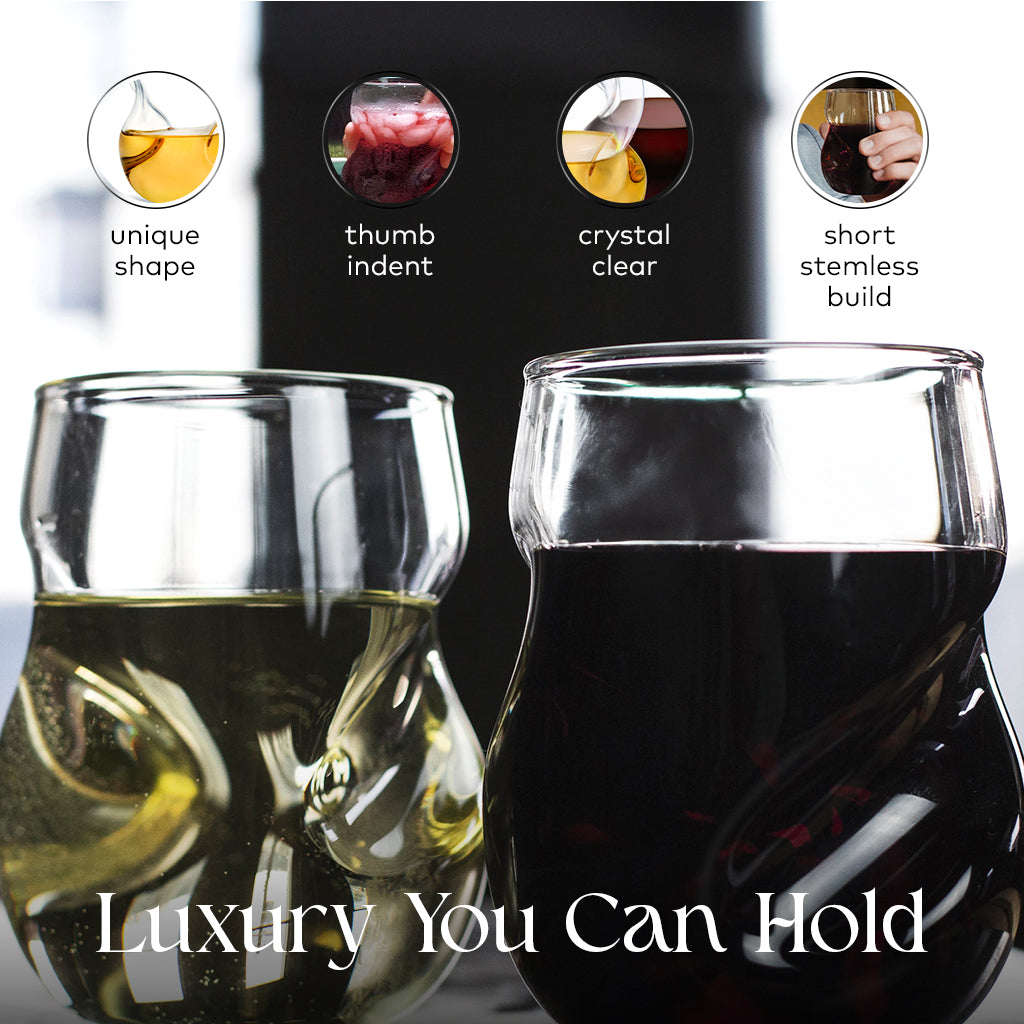 DRAGON GLASSWARE Stemless Wine Glasses – Set of 2