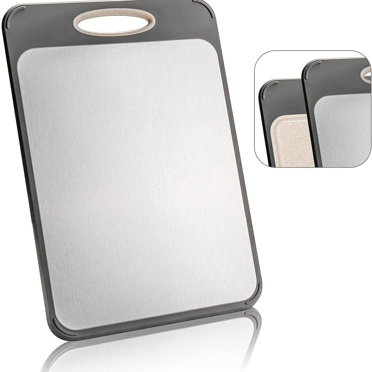 2-in-1 304 Stainless Steel & PP Cutting Board