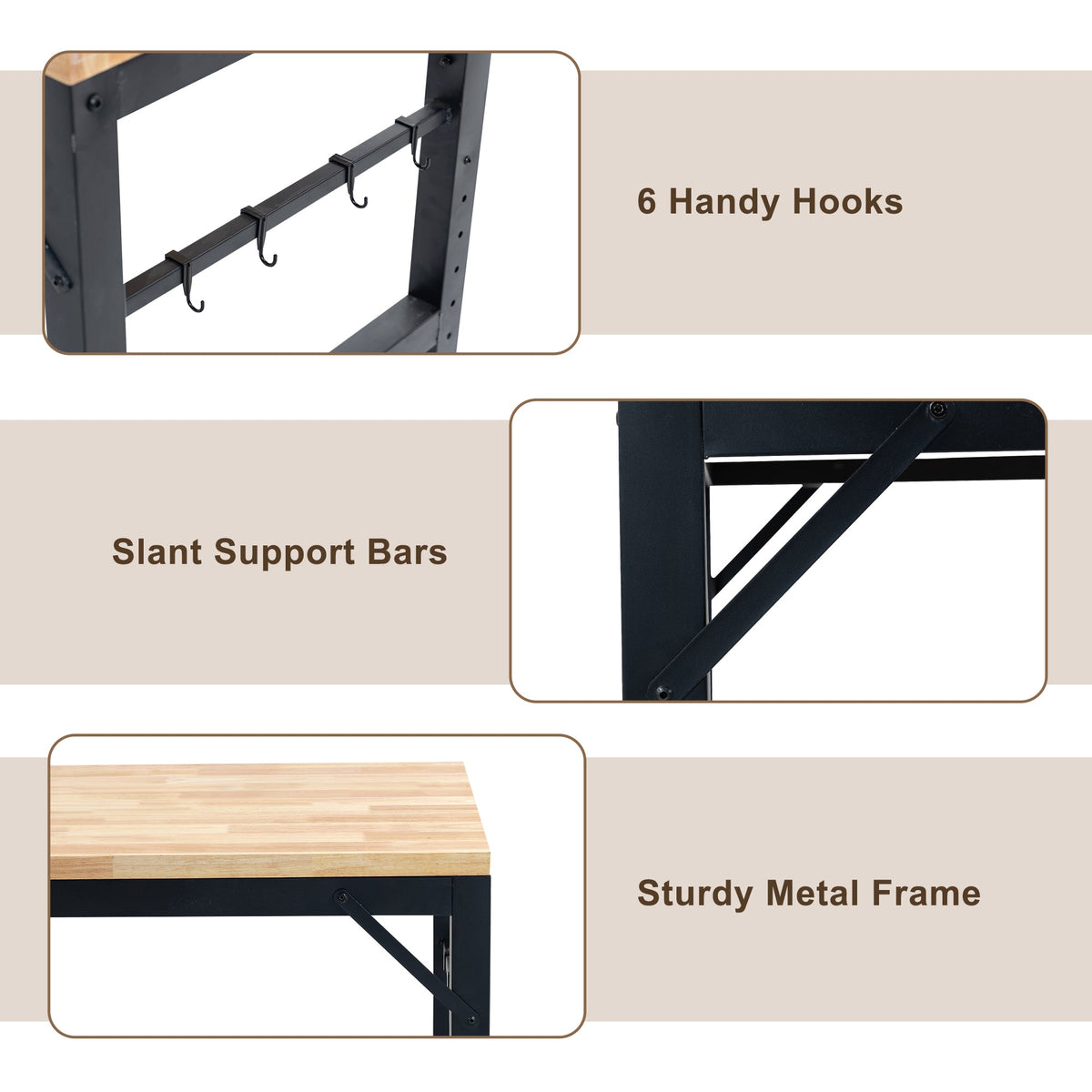 60-Inch Heavy-Duty Adjustable Garage Workbench