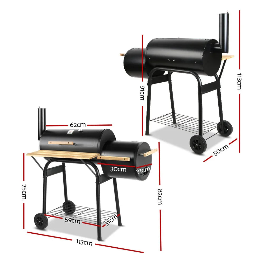 Grillz 2-in-1 Offset BBQ Smoker & Grill