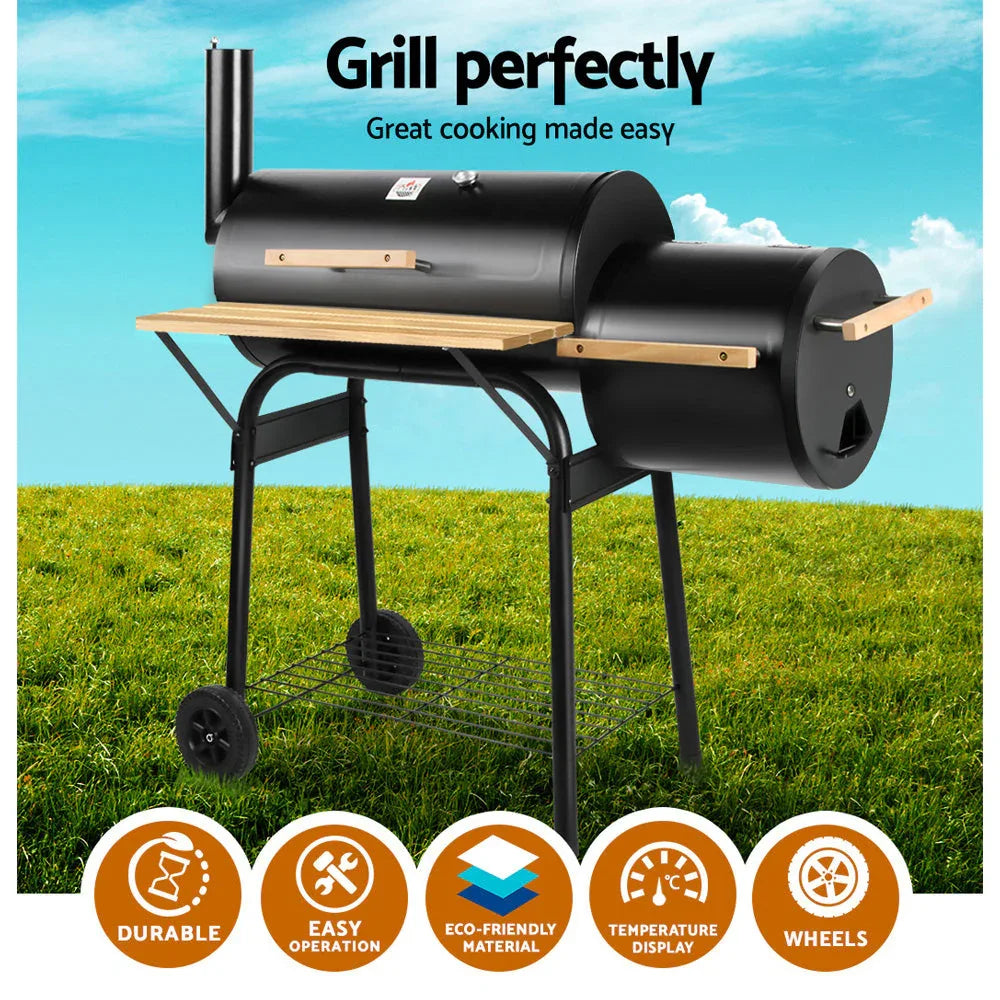 Grillz 2-in-1 Offset BBQ Smoker & Grill