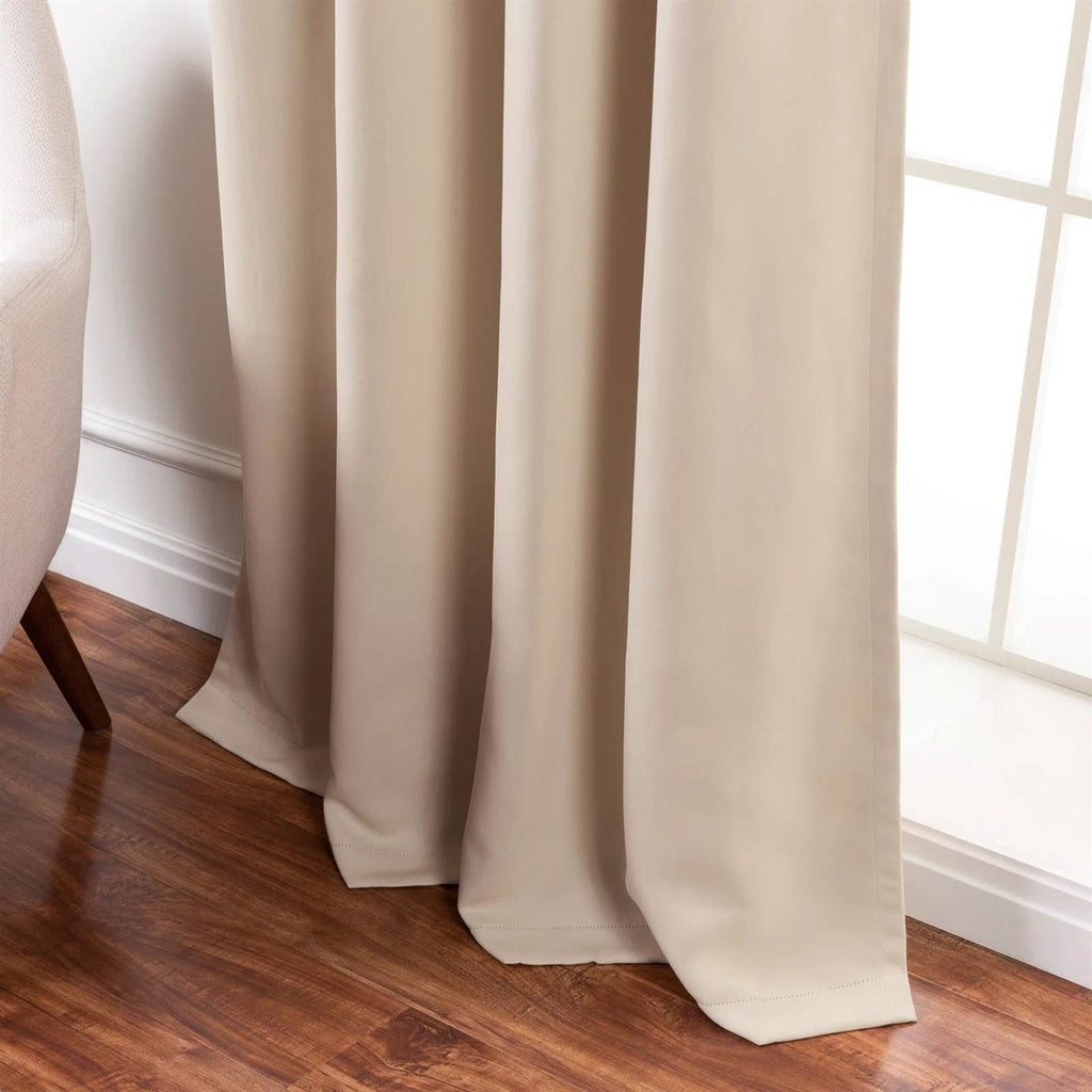 52" x 84" Beige Thermal Blackout Curtains – Set of 2
