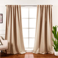 52" x 96" Beige Thermal Blackout Curtains – Set of 2