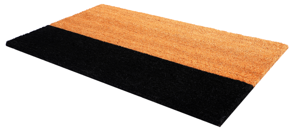 Fab Habitat Black Belt Natural & Black Coir Doormat