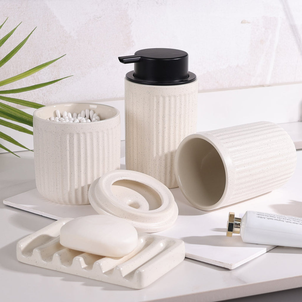 BosilunLife 4-Piece Eco-Clay Bathroom Accessory Set