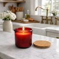 USA-Poured Beeswax Candle in Recycled Glass Jar