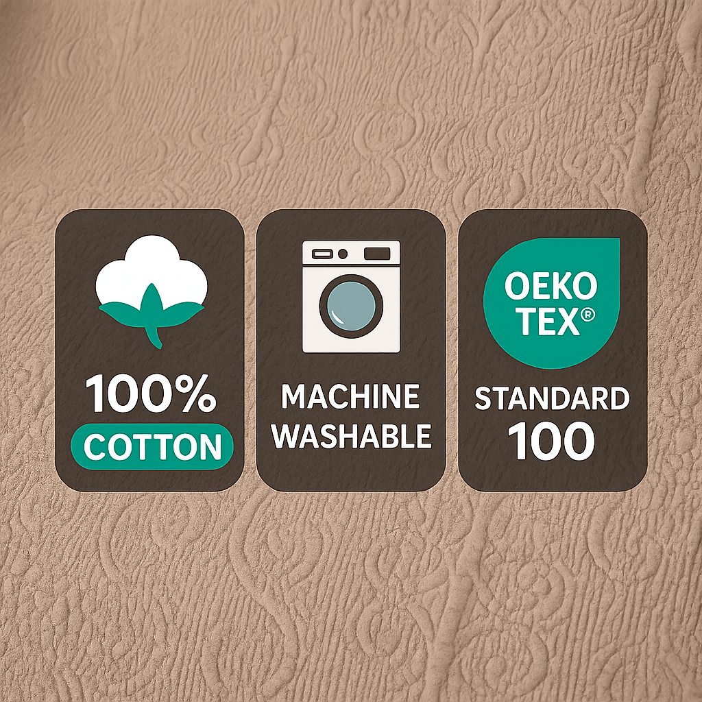 Quilted Cotton Throw Blanket – Sandy Taupe