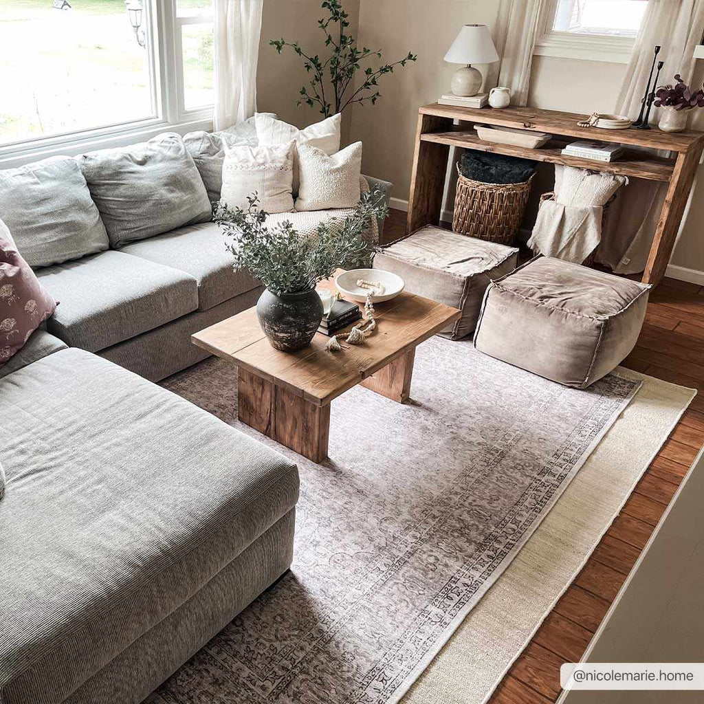 Cream Washable Area Rug