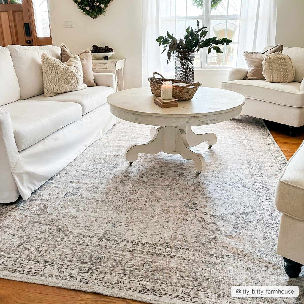 Cream Washable Area Rug