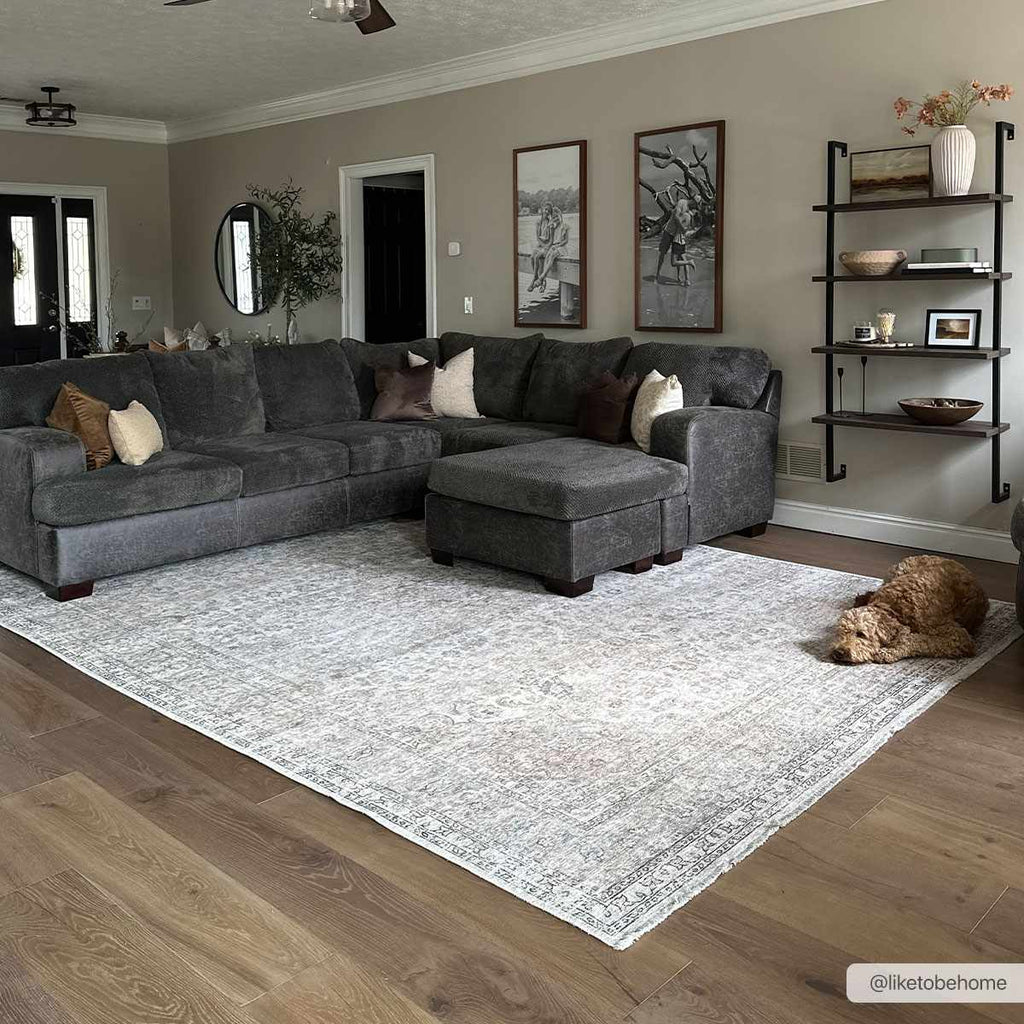 Cream Washable Area Rug