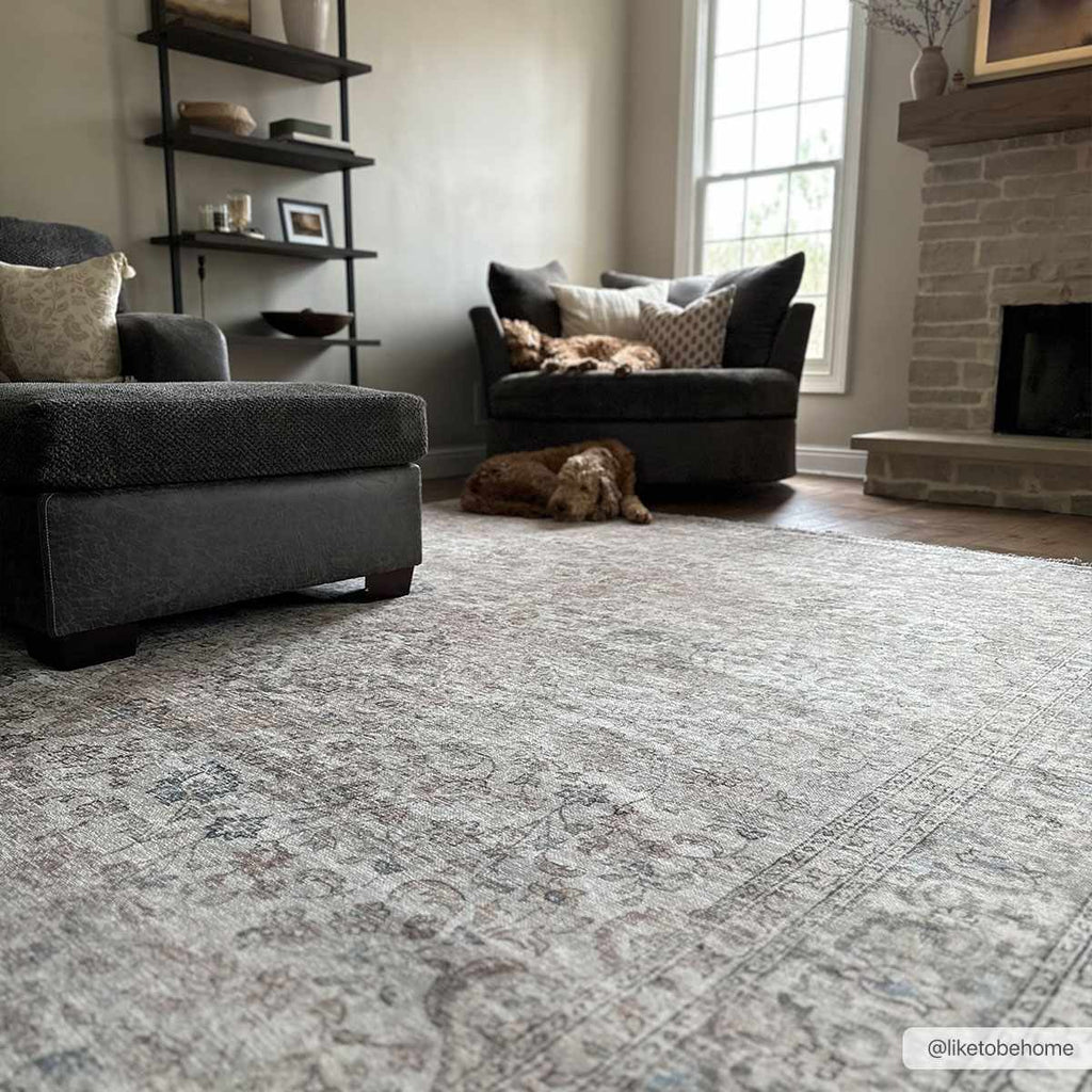 Cream Washable Area Rug