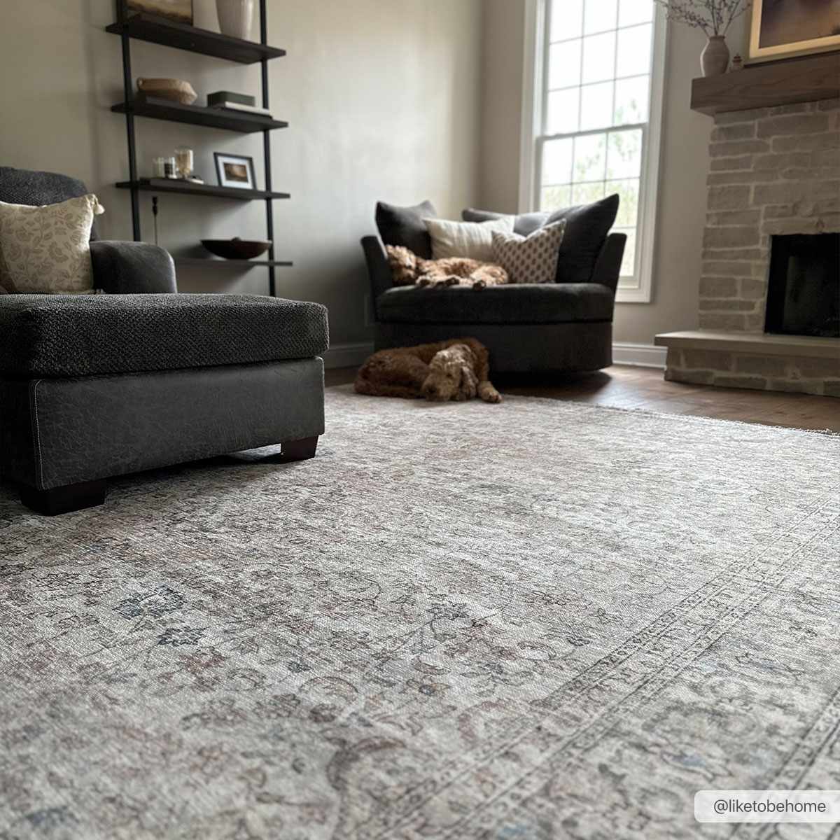Cream Washable Area Rug