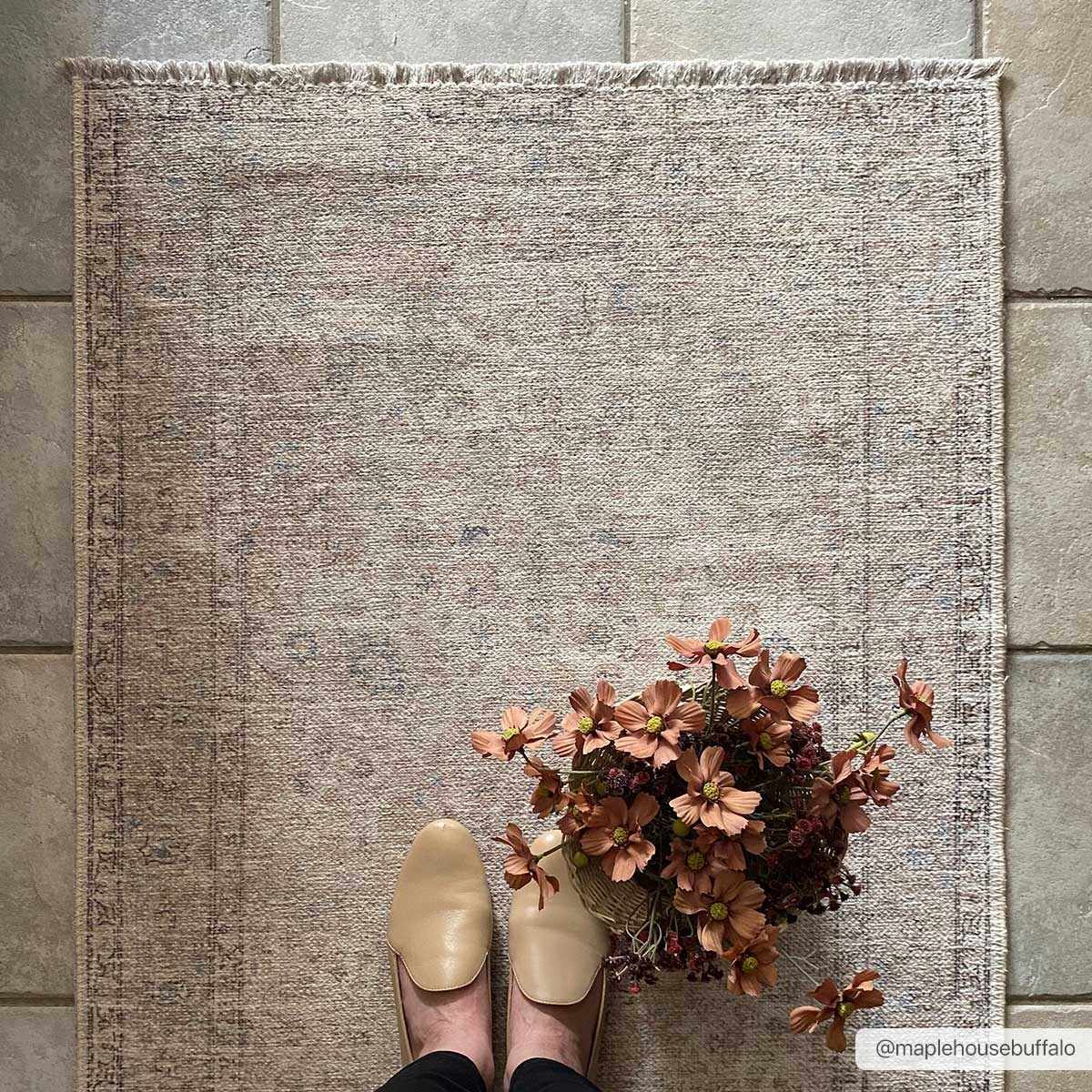 Cream Washable Area Rug