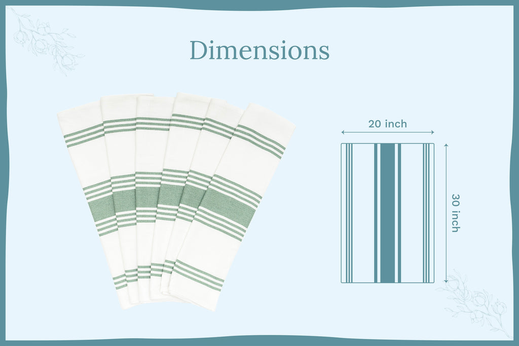 Organic Cotton Striped Kitchen Towels – Set of 6