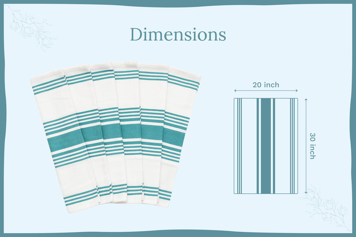 Organic Cotton Striped Kitchen Towels – Set of 6