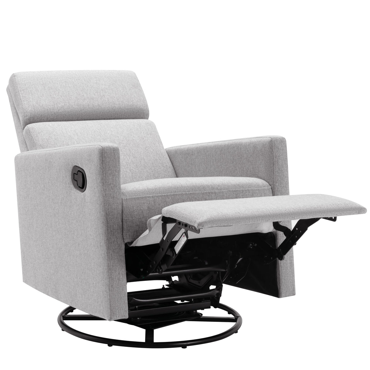 Modern Upholstered Swivel Glider Rocker Recliner – Gray
