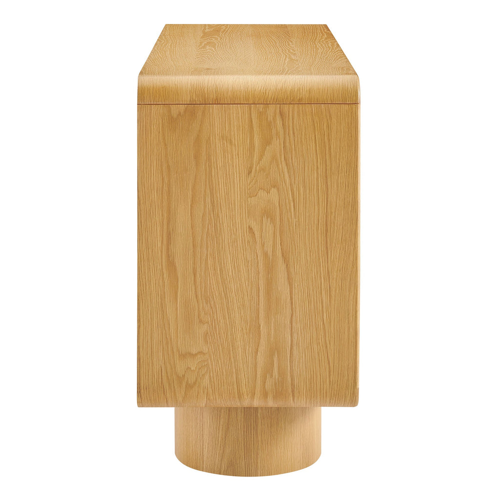 Lumo 3-Door Curved Wood Accent Cabinet