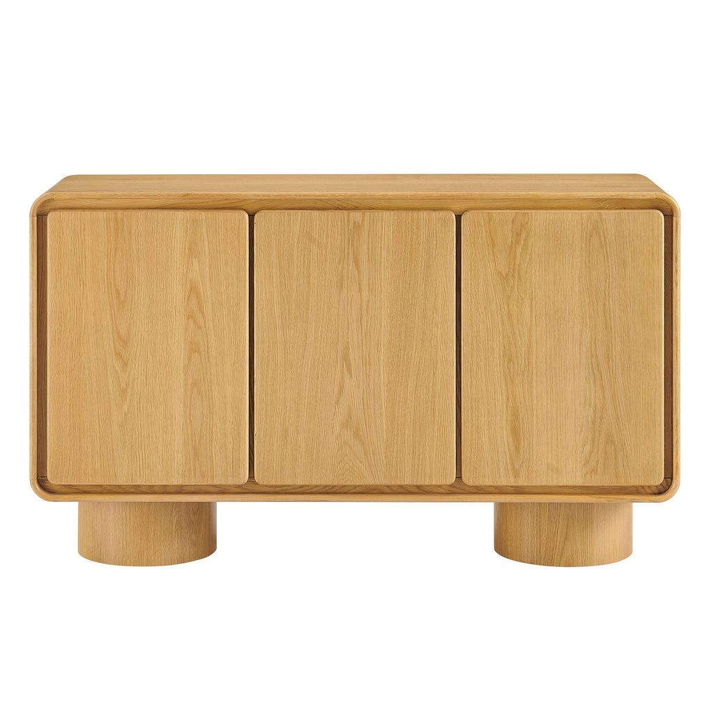 Lumo 3-Door Curved Wood Accent Cabinet