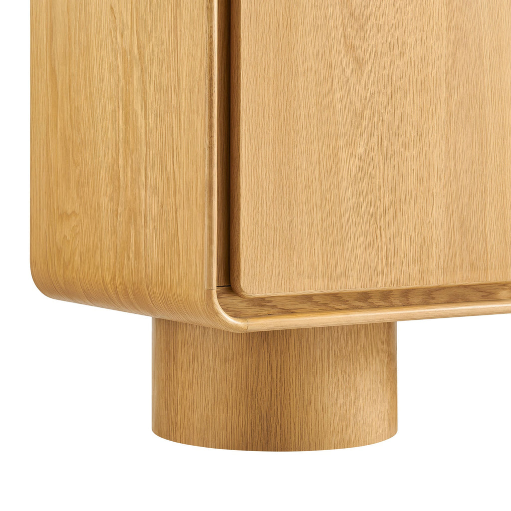 Lumo 3-Door Curved Wood Accent Cabinet