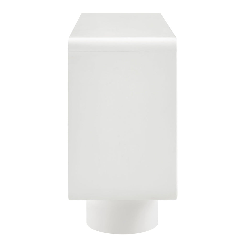 Lumo 3-Door Curved Wood Accent Cabinet