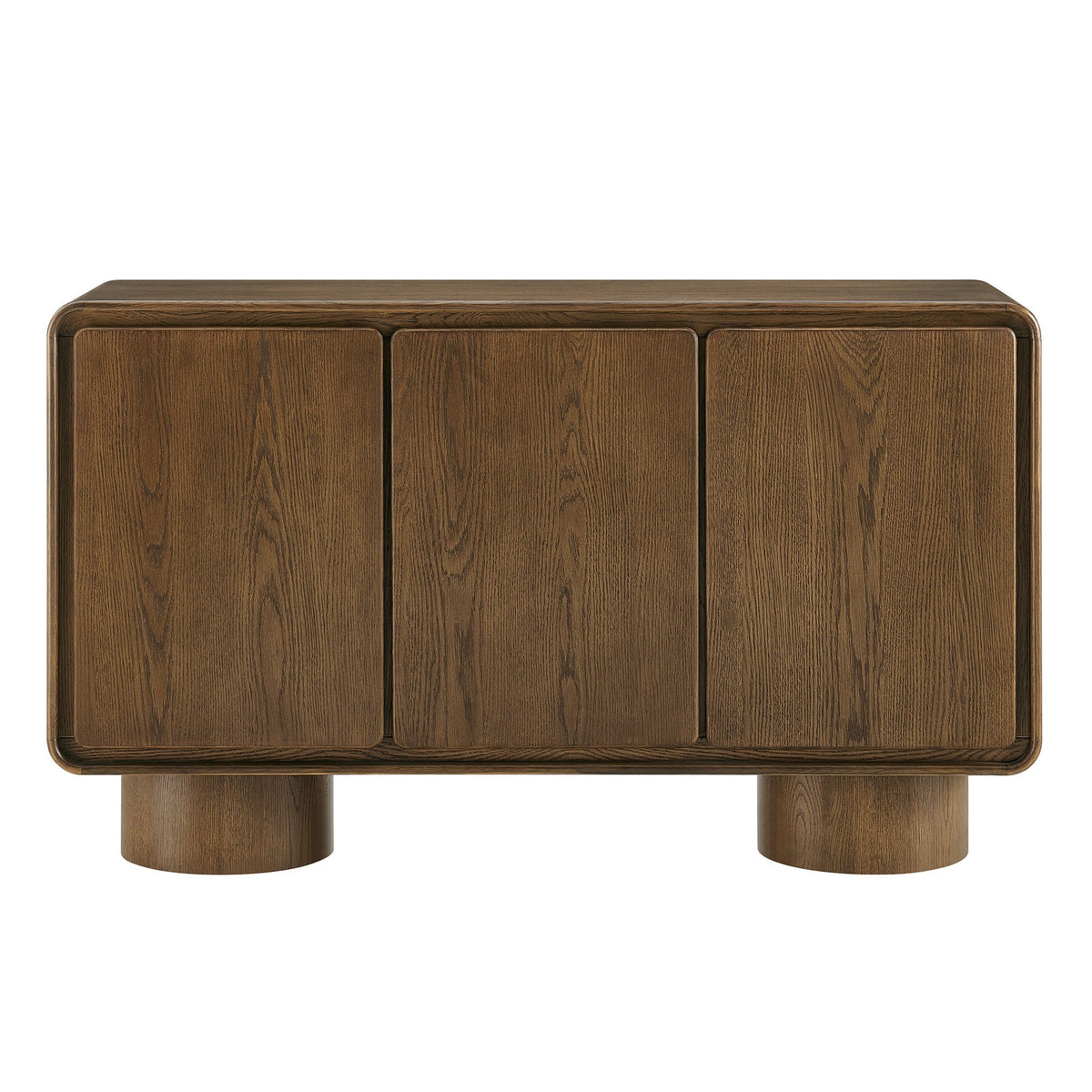 Lumo 3-Door Curved Wood Accent Cabinet