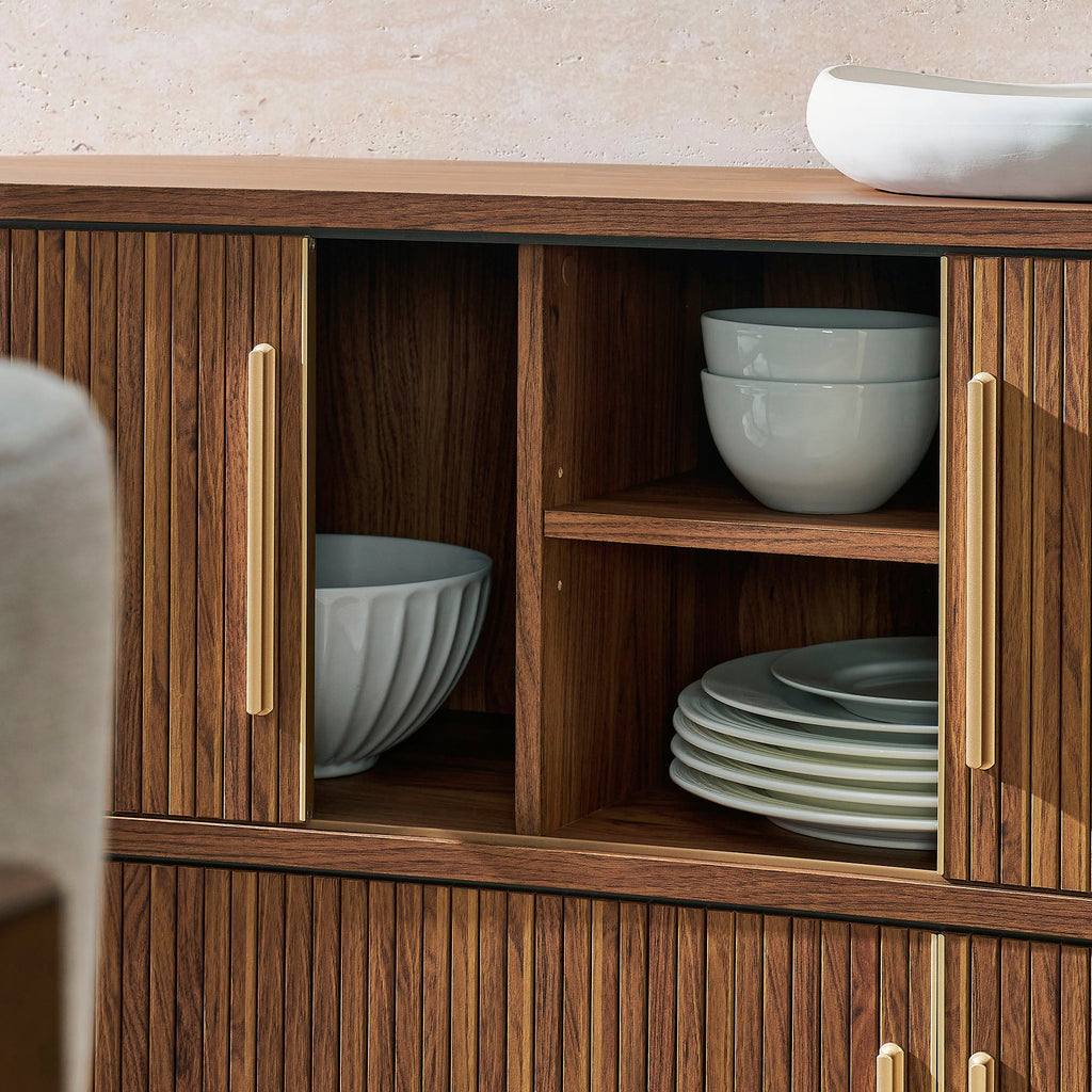 Radcliffe 63-Inch Curved Fluted Sideboard Buffet Cabinet