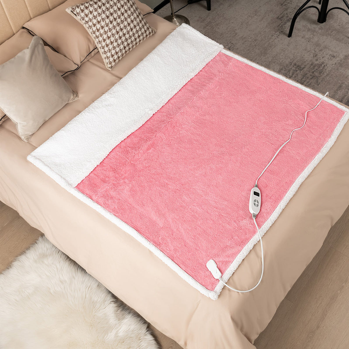 Heated Sherpa Throw Blanket with 10 Heat Settings
