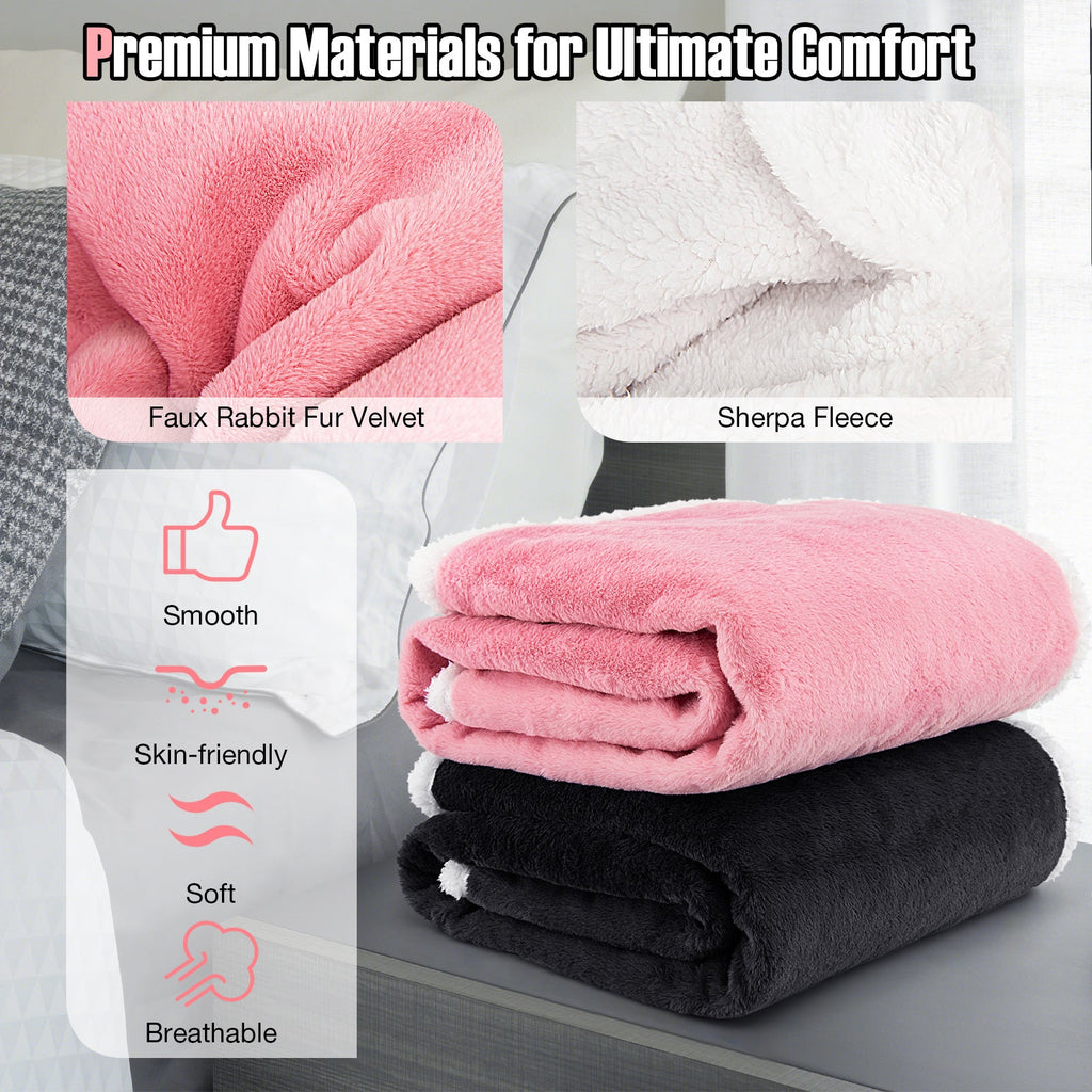 Heated Sherpa Throw Blanket with 10 Heat Settings