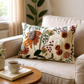 Embroidered Floral Lumbar Pillow Cover – 16" x 24"