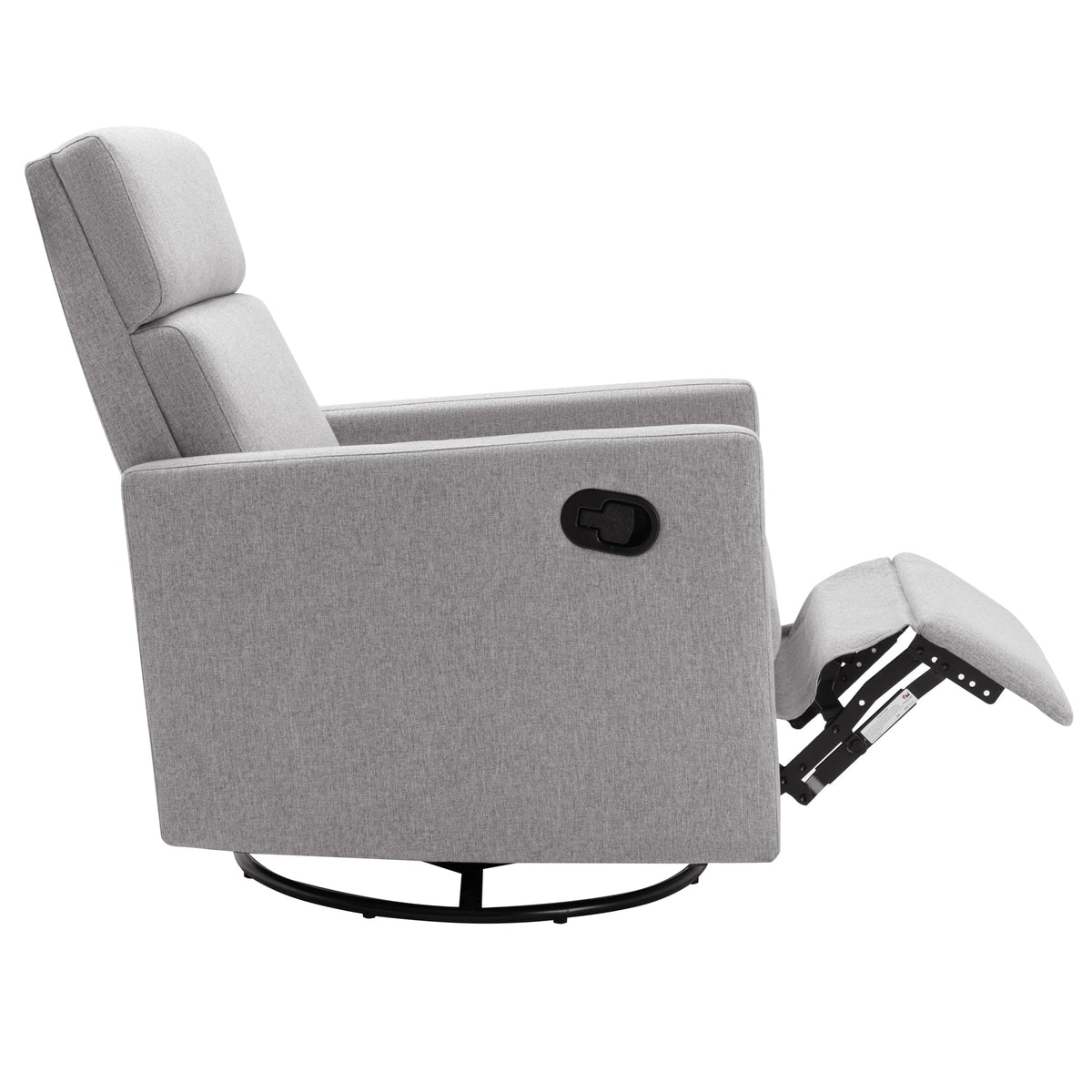 Modern Upholstered Swivel Glider Rocker Recliner – Gray