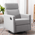 Modern Upholstered Swivel Glider Rocker Recliner – Gray