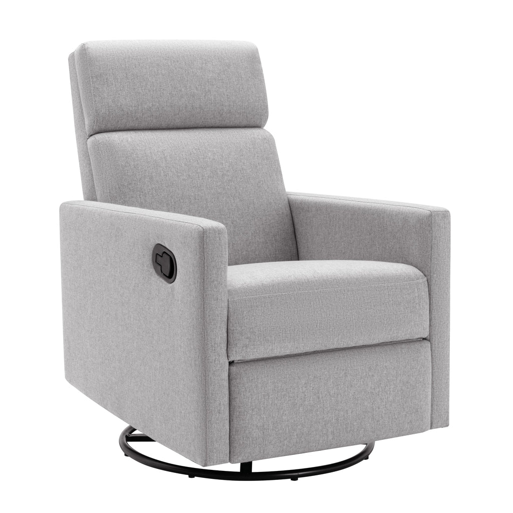 Modern Upholstered Swivel Glider Rocker Recliner – Gray