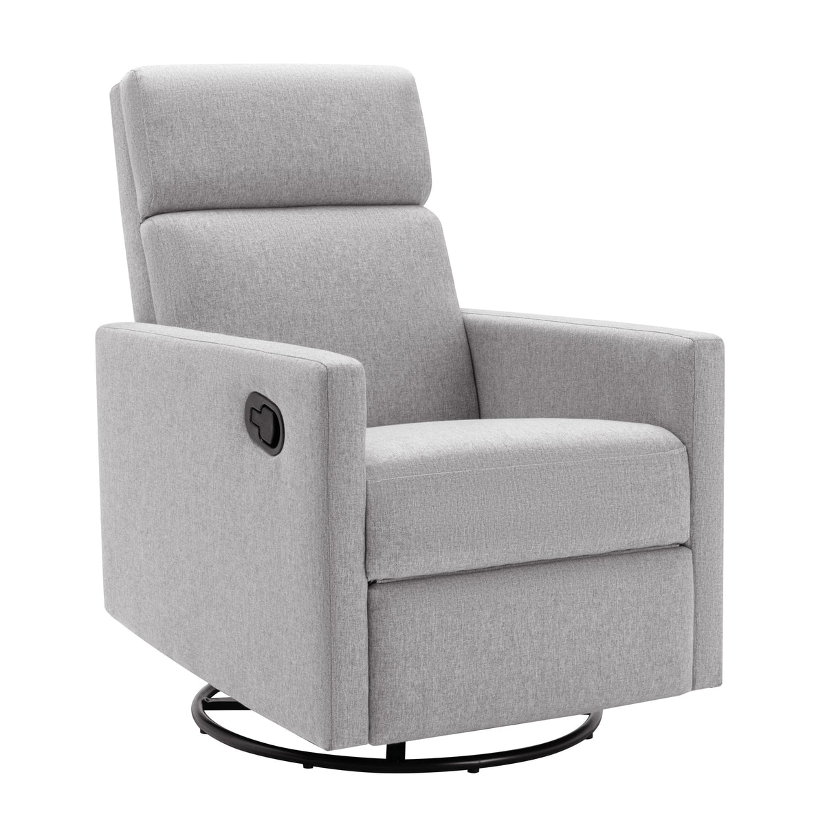 Modern Upholstered Swivel Glider Rocker Recliner – Gray