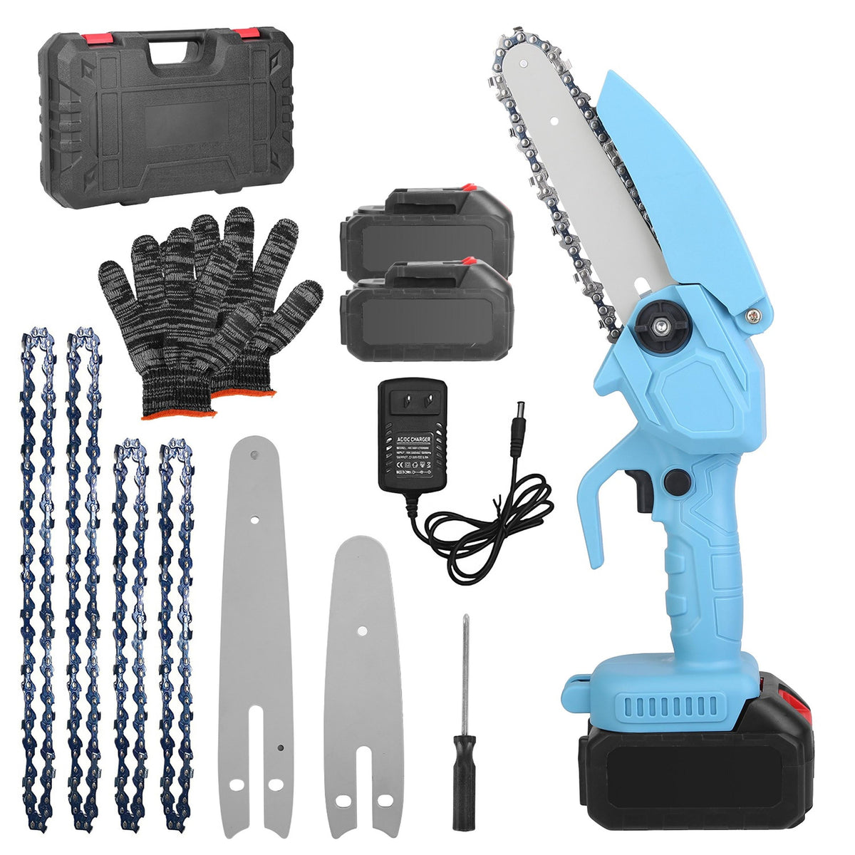 4/6-Inch Cordless Mini Chainsaw Kit – 2 Batteries