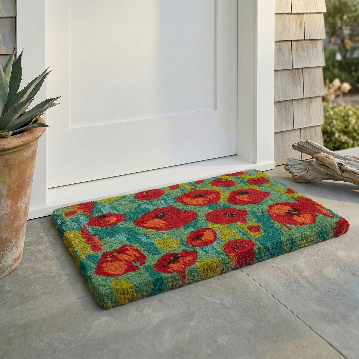 Fab Habitat Field of Poppies Coir Doormat