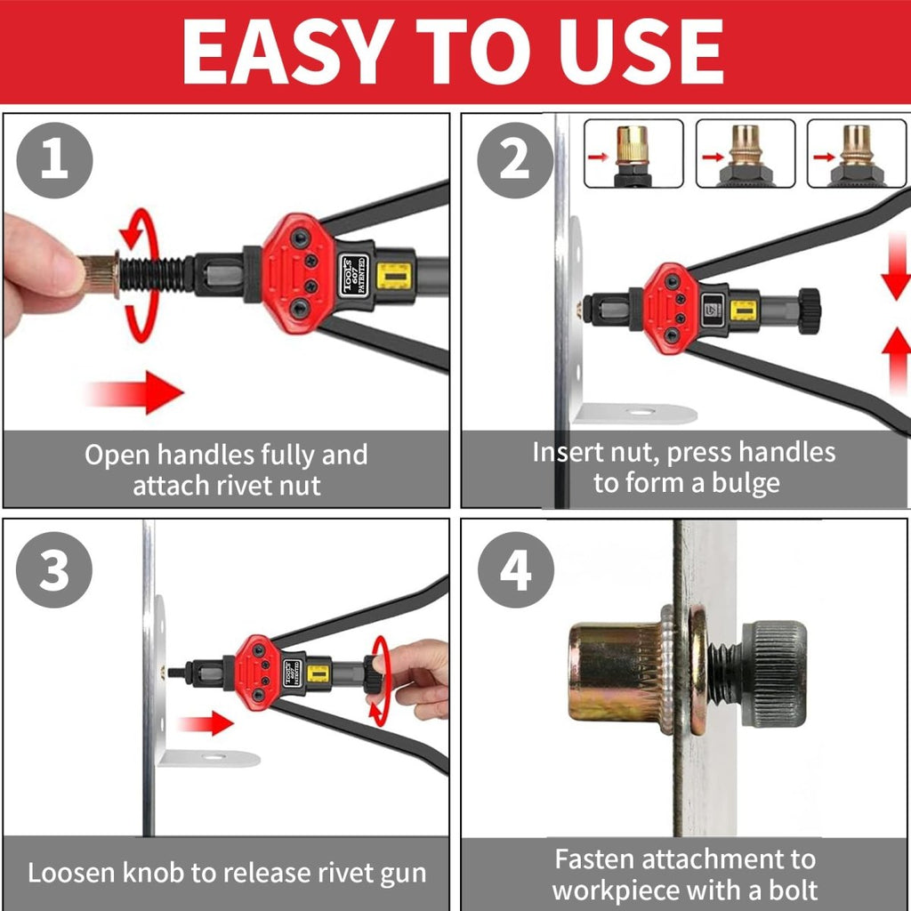 16" Rivet Nut Gun Kit with 15 Mandrels
