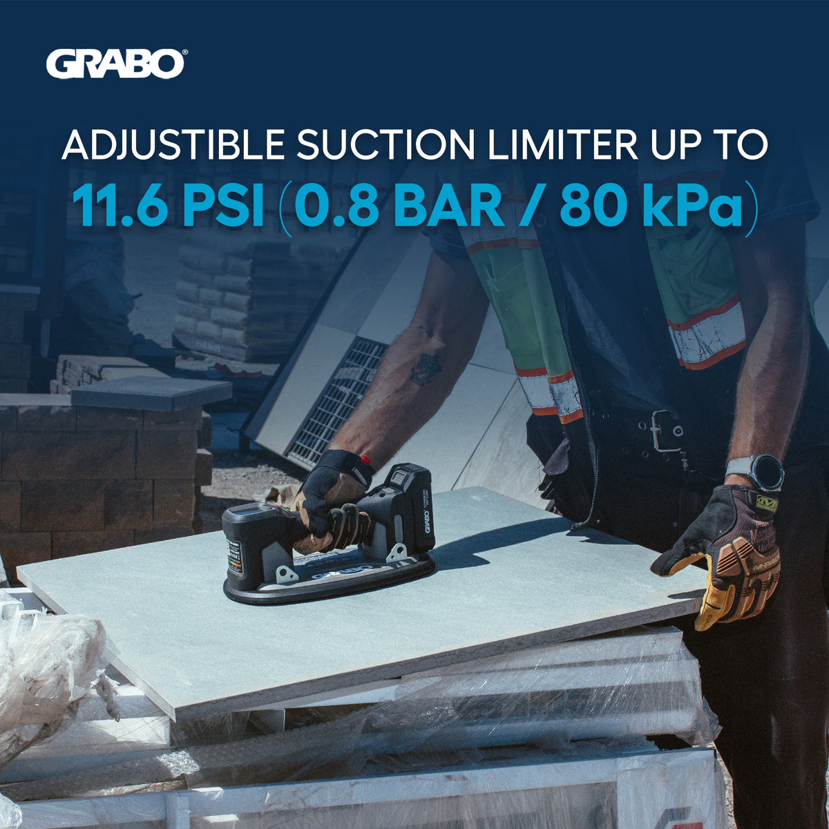 GRABO Pro Cordless Suction Lifter – 375 lb