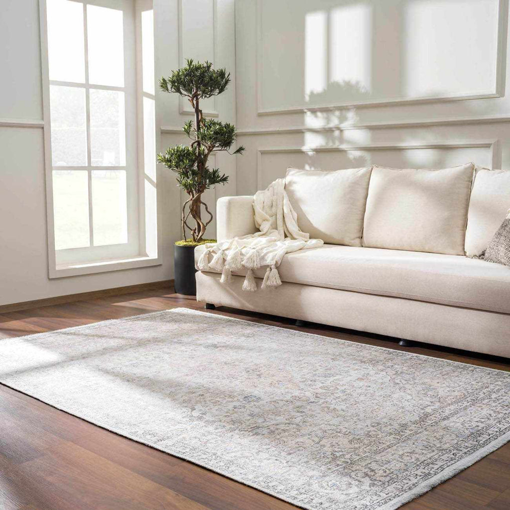 Cream Washable Area Rug