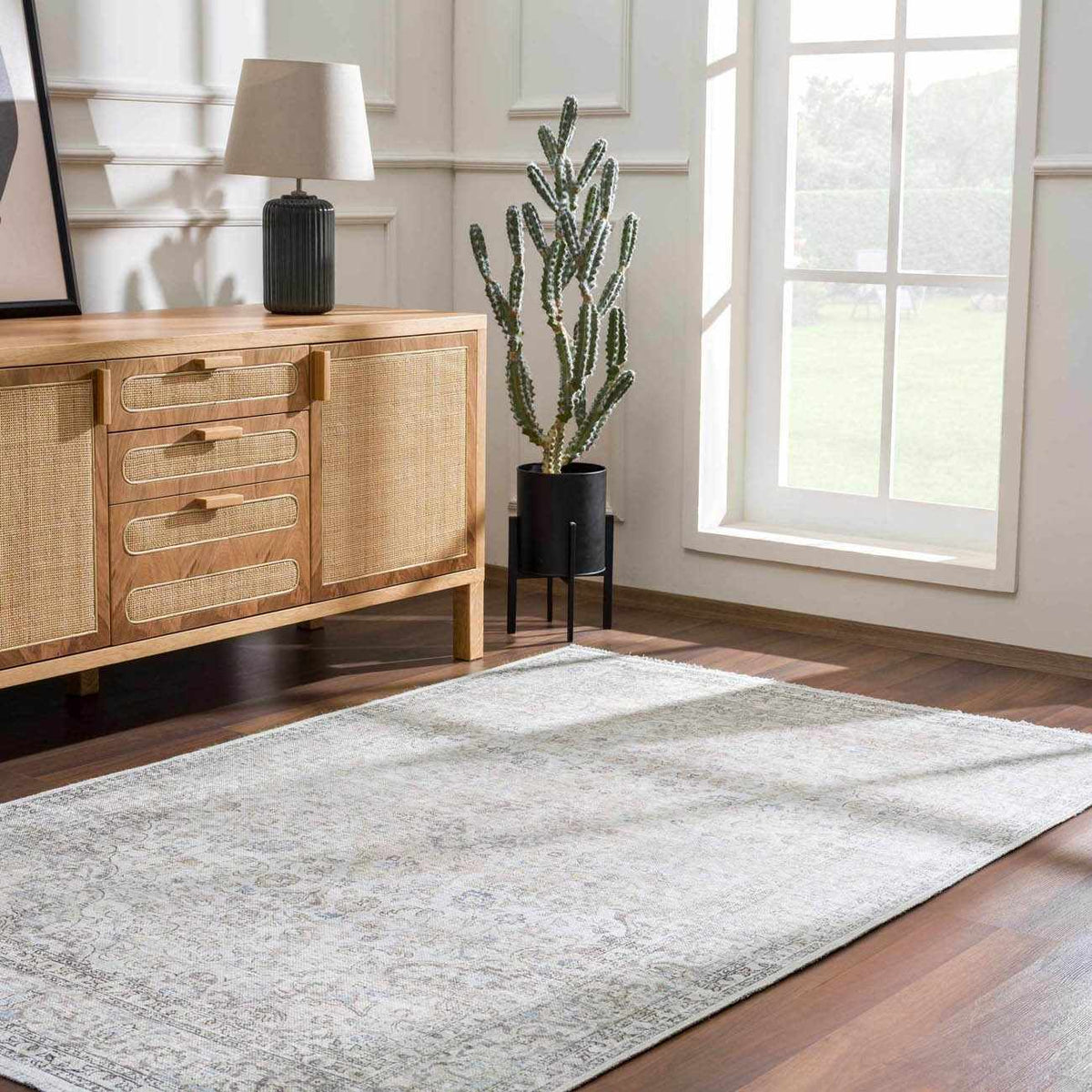 Cream Washable Area Rug