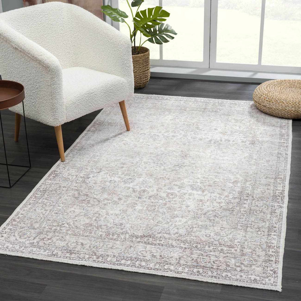 Cream Washable Area Rug