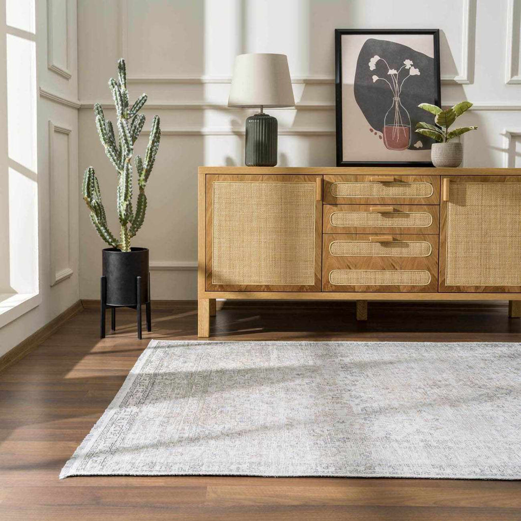 Cream Washable Area Rug