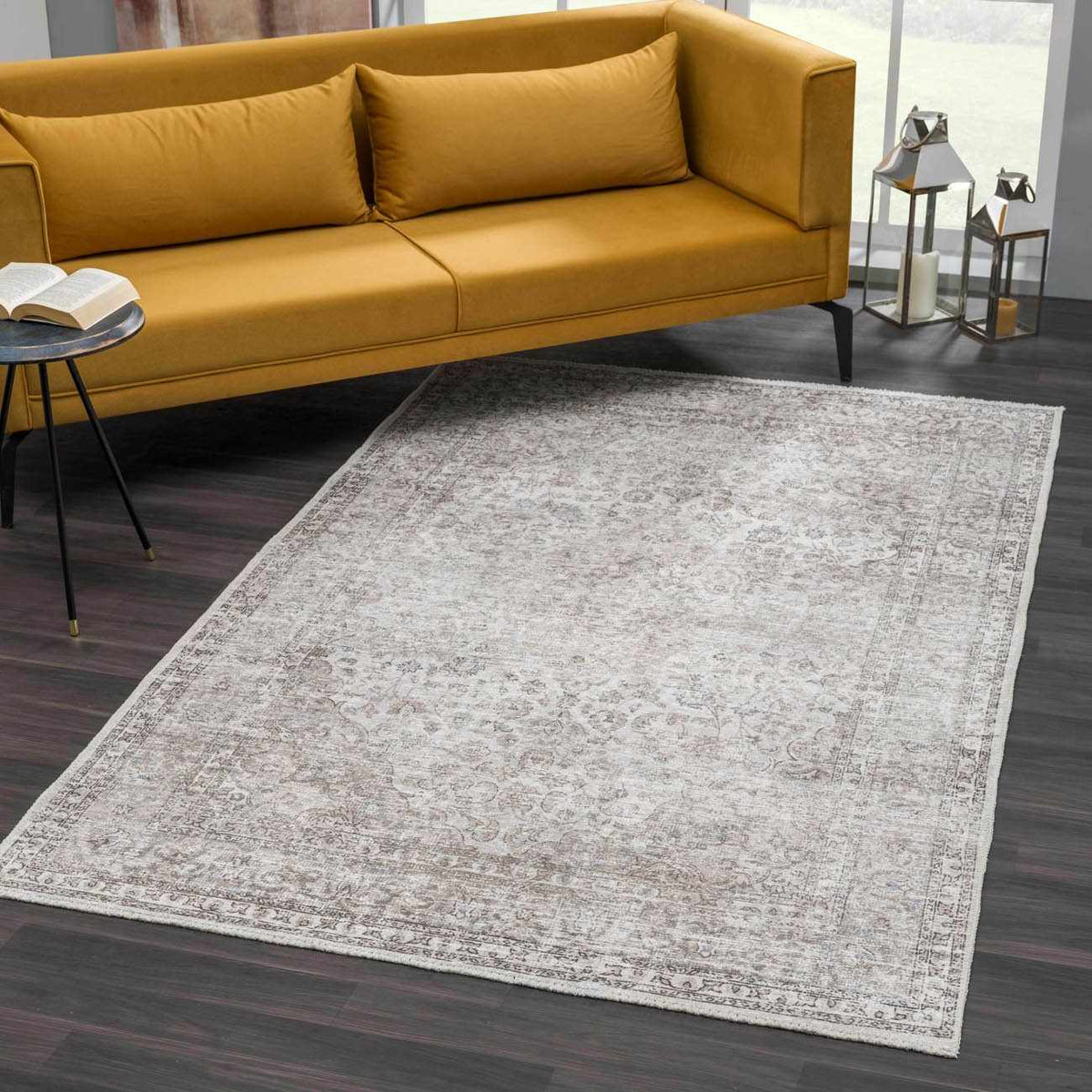 Cream Washable Area Rug