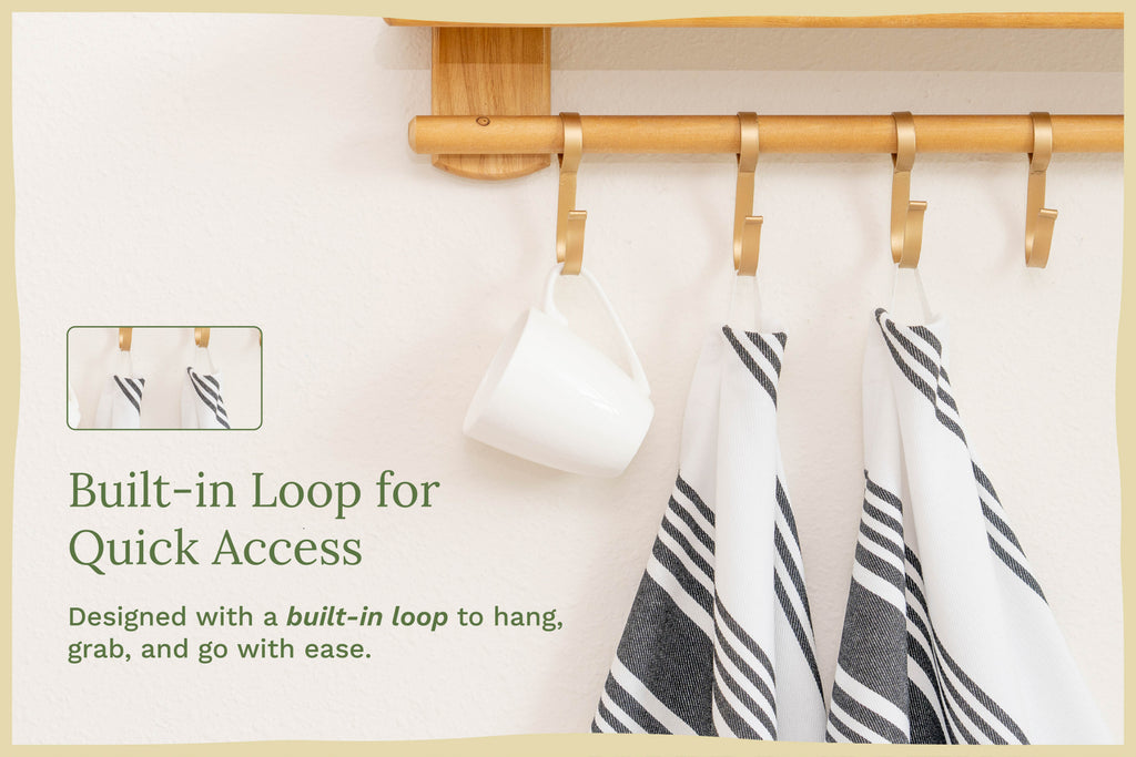 Organic Cotton Striped Kitchen Towels – Set of 6