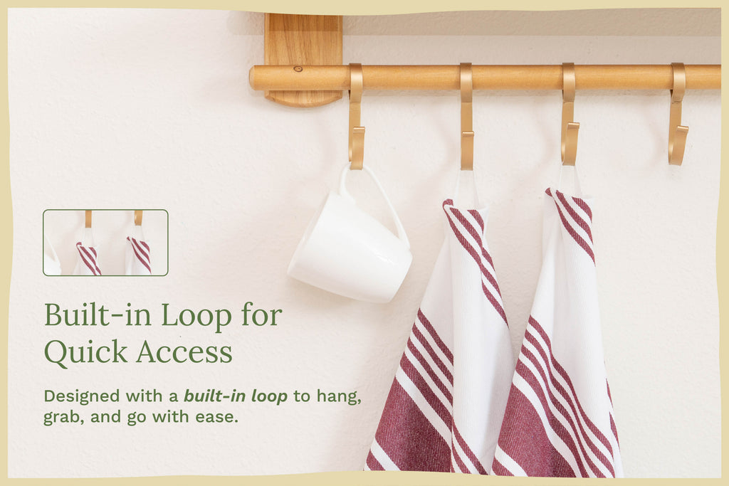 Organic Cotton Striped Kitchen Towels – Set of 6