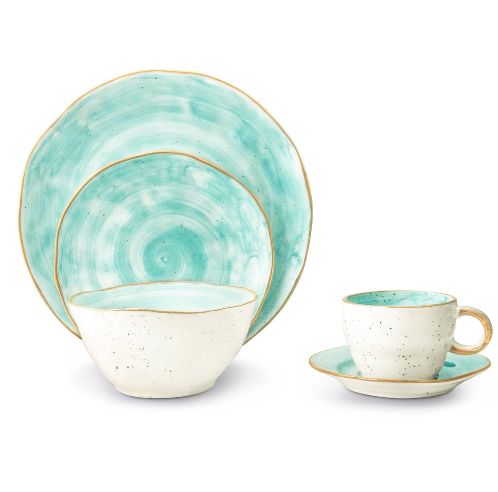 Cabana Turquoise Dinnerware - 20 Piece Set
