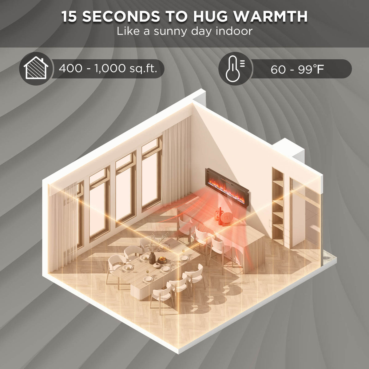 50-Inch Wi-Fi Smart Wall-Mounted Electric Fireplace