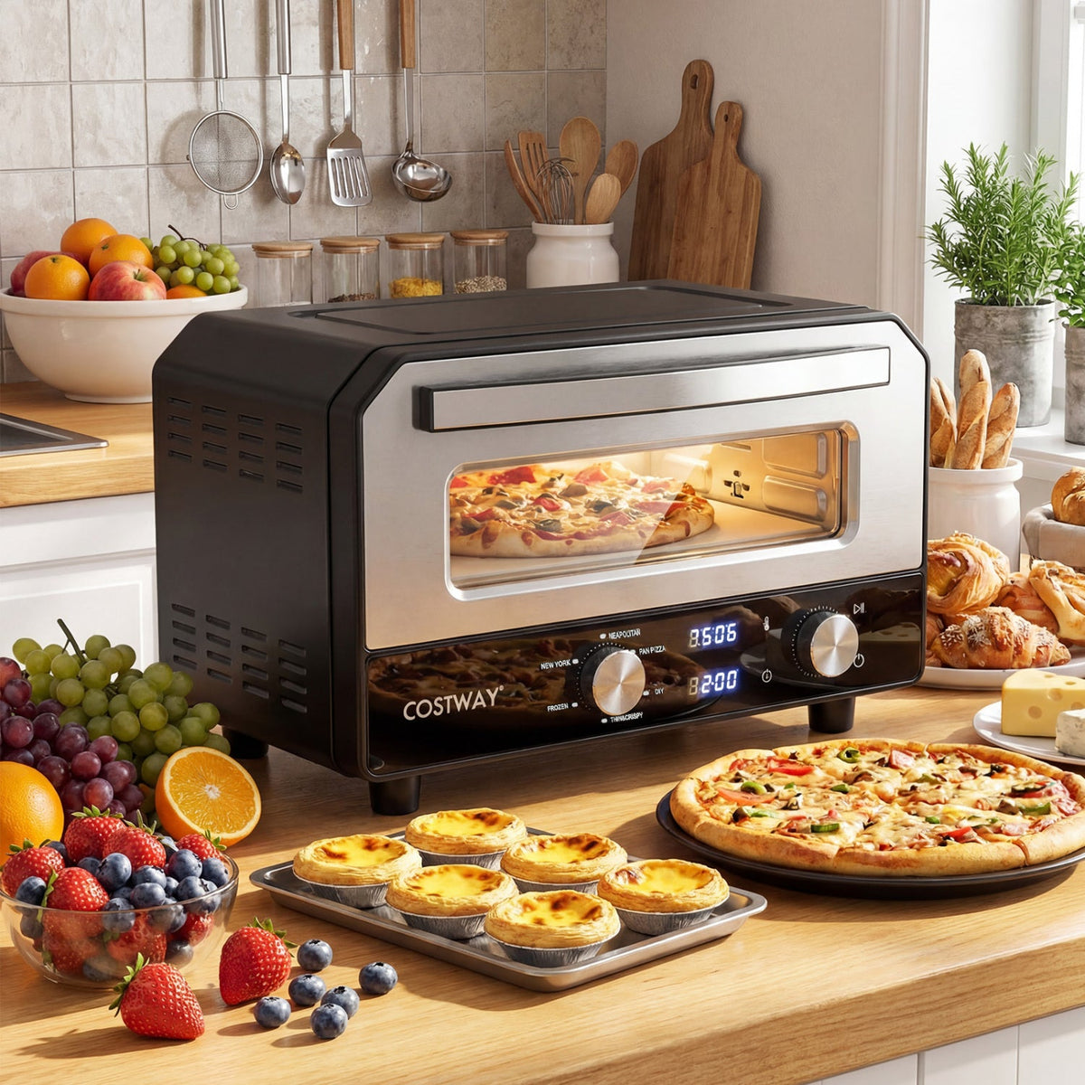 12-Inch Indoor Electric Countertop Pizza Oven