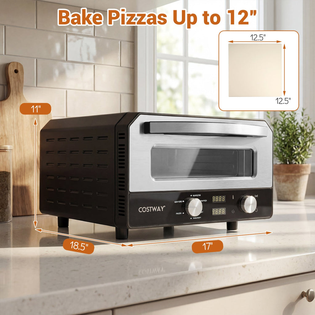 12-Inch Indoor Electric Countertop Pizza Oven